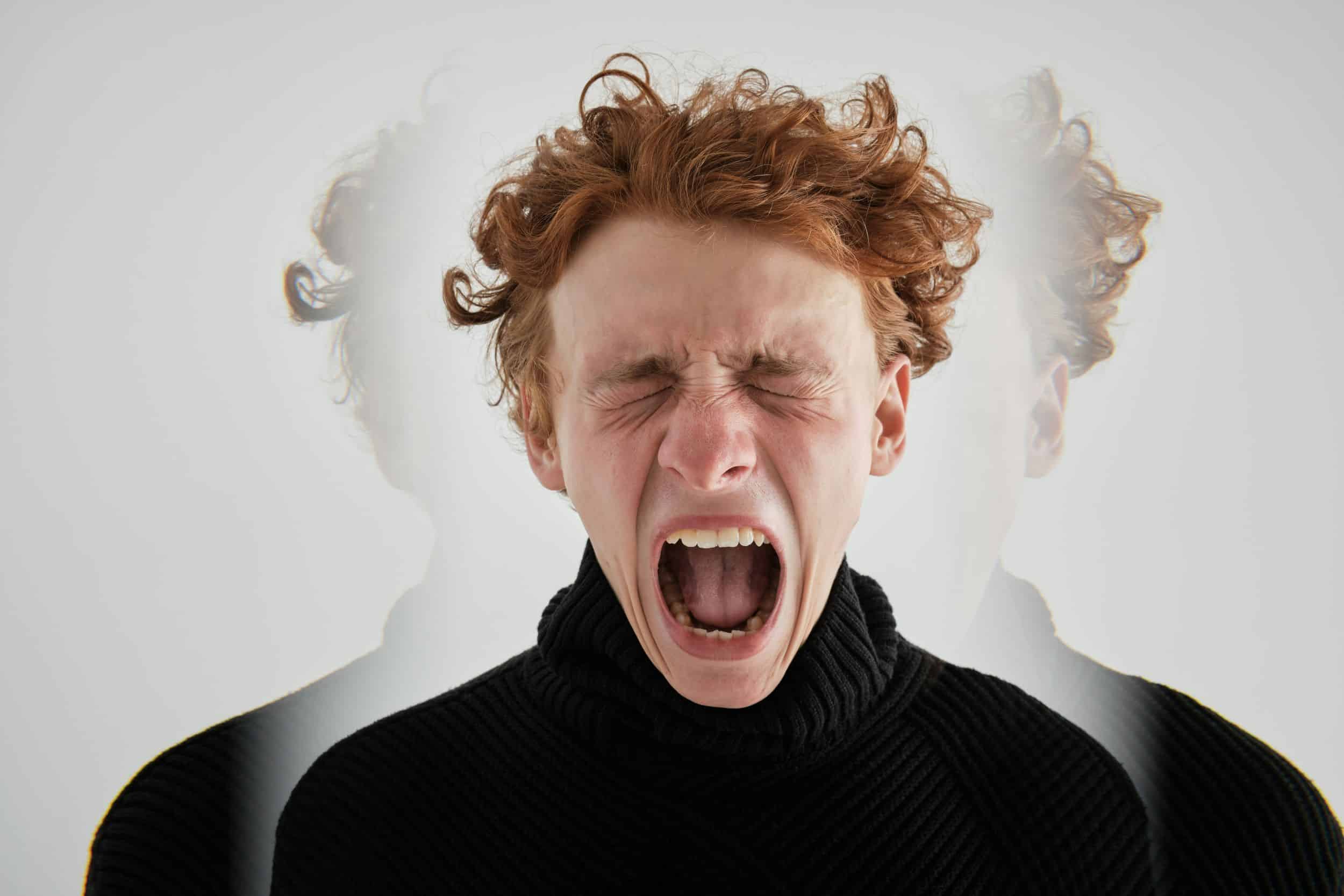 A person experiencing intense fear or anxiety, representing panic attacks and anxiety disorders